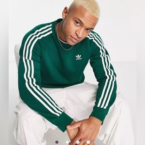 adidas Green Sweatshirt with White Stripes